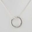 Double Sided Round PROSPERITY Affirmation Band Pendant in Sterling Silver on 16" Snake Chain, #9865