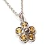 Yelllow Sapphire Flower Pendant Necklace, 14k White Gold, 18 Chain (T.w 0.35)