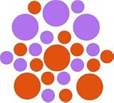 Set of 30 Orange / Lavender Circles Polka Dots Vinyl Wall Graphic Decals Stickers Set of 30 - Orange / Lavender Circles Polka Dots Vinyl Wall Graphic Decals Stickers