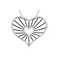 1/8 Carat Diamond 14K White Gold Heart Pendant w/Chain