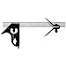 Starrett 33HC-12-16R Forged, Hardened Steel Square And Center Heads With Regular Blade Combination Square, Smooth Black Enamel Finish, 16R Graduation, 12" Size