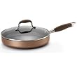 Anolon Advanced Bronze Collection Nonstick Covered Deep Round Grill Pan, 11-Inch
