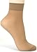 ililily 5 Or 10 Pairs 20D Sheer Ankle High Tights Hosiery Socks (Dark Beige - 5)