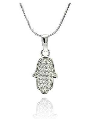 Floating Hamsa Inside Hamsa Hand Cz
