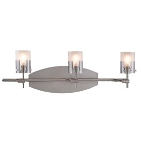 Brushed Nickel Adjustable Three Light Bathroom Fixture