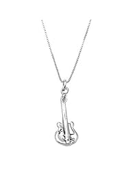 Sterling Silver One Sided Bass Guitar Necklace