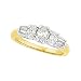 14K Two-Tone Gold Oval Cut Diamond Ring - 0.90 Ct.