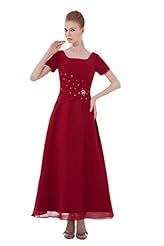 Short Sleeves Chiffon Evening Dress/Mother-of-the-Bride Dress/Prom Dress 