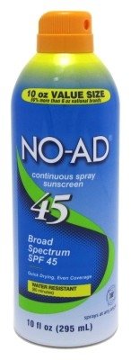 No-Ad Spf#45 Continuous Spray Sunscreen 10oz Value Size
