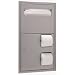 Bobrick 3474 ClassicSeries 304 Stainless Steel Recessed Dual Roll Seat Cover and Toilet Tissue Dispenser, Satin Finish, 16" Width x 29-1/4" Height