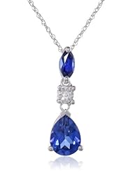 DiAura 10k Gold Gemstone and Diamond Accent Drop Pendant Necklace, 18"