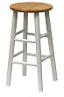 Winsome Wood 24-Inch Beveled Seat Barstool with Natural and White Finish, Set of 2