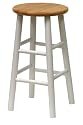 Winsome Wood 24-Inch Beveled Seat Barstool with Natural and White Finish, Set of 2
