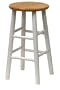 Winsome Wood 24-Inch Beveled Seat Barstool with Natural and White Finish, Set of 2