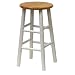 Winsome Wood 24-Inch Beveled Seat Barstool with Natural and White Finish, Set of 2