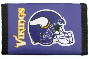 Caseys Distributing 2499499416 Minnesota Vikings Nylon Trifold Wallet