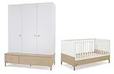 Herlag H1969-209 Kinderzimmer Kim bestehend aus: Kinderbett inklusiv Umbauseiten, Sockel 150 cm,  Schrank 3-türig