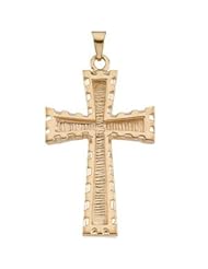 14K Yellow Gold 34.00X23.00 mm Cross Pendant