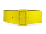 Ladies High Waist Patent Leather Wide Fashion Square Belt