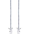 Playboy Bunny LOGO Baby Blue RHINESTONE Long Dangle EARRINGS