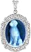 Oval Agate Cameo Dog Pendant With Diamonds - 3/4x1/2