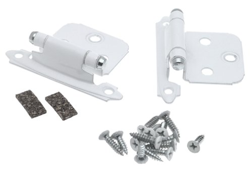 Amerock BP7139-W Variable Overlay Face Mount Self Closing Hinge, White 2-Pack