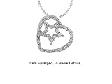 Stunning 925 Genuine Sterling Silver CZ Star and Heart Pendant