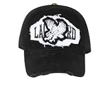 Lackpard Flex Eagle Lackpard Distressed Patches Hat Cap - Black