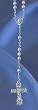 Rosary - Silver Tone - 4mm Textured Beads - 14" Chain - Deluxe Box Included - IMPORTED FROM ITALY