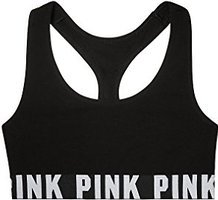 Victoria's Secret PINK Logo Racerback Bra Small Black