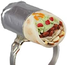 Chicken Burrito Ring - Food Jewelry, Kawaii Jewelry, Polymer Clay Jewelry, Adjustable Statement Ring