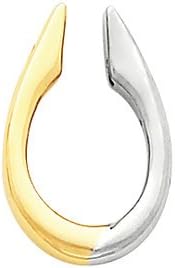 14K Yellow Gold & 14K White Gold Enhancer, Two Tone Pendant Enhancer