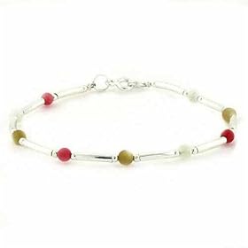 Sterling Silver Genuine Mother of Pearl, Natural Mother of Pearl and Genuine Bamboo Pink... by Mother of Pearl