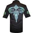 Gemini Skulls, embroidered Biker work shirt, Dragonfly