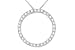 1/2 Carat Diamond 14K White Gold Circle Pendant w/Chain