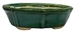 Oval chinese bonsai planter / pot - ceramic, jade green glaze