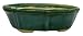 Oval chinese bonsai planter / pot - ceramic, jade green glaze