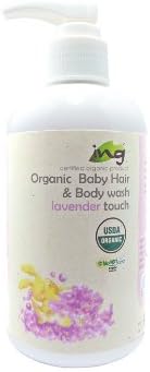 Organic Baby Products - Organic Baby Body Wash and Hair Lavender Pure Essential Oil (Lavender Scent), Fragrance Free ,Paraben Free, Certified Organic Product ,Recommended for Newborn & Sensitive Skin 200ml