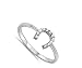 Good Luck Horseshoe U Clear CZ Unique Ring .925 Sterling Silver Band Sizes 4-10