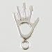 Small Healing Hand Charm in Sterling Silver, #2622