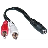 2 x RCA Male, 1 x 3.5mm Stereo Female, Y-Cable 6-Inch