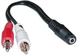 "2 x RCA Male / 1 x 3.5mm Stereo Female, Y-Cable, 6 inch"