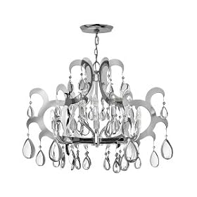 Xanadu Large Candle Chandelier in Polished Stainless Steel by Fredrick Ramond