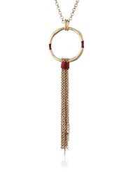 The SAK Organic Circle Tassel Gold Pendant Necklace, 27"