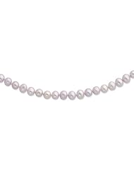 Sterling Silver 24in 8-9mm Lavender Freshwater Cultured Pearl Necklace.