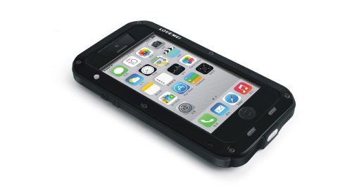 Love Mei Shockproof Waterproof Rugged Protective Metal Case for Iphone 5c (Black)
