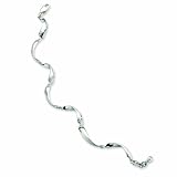 Sterling Silver White Ice Satin & Polished .04ct. Diamond Bracelet