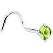 Peridot Green Cubic Zirconia Nose Screw