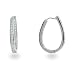 Sterling Silver Oval Hoops with Channel Set Cubic Zirconias