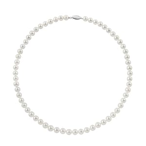 6.5-7mm White Akoya Pearl Necklace \”AA\” Quality in Gift Box. Click to Customize Clasp and Length